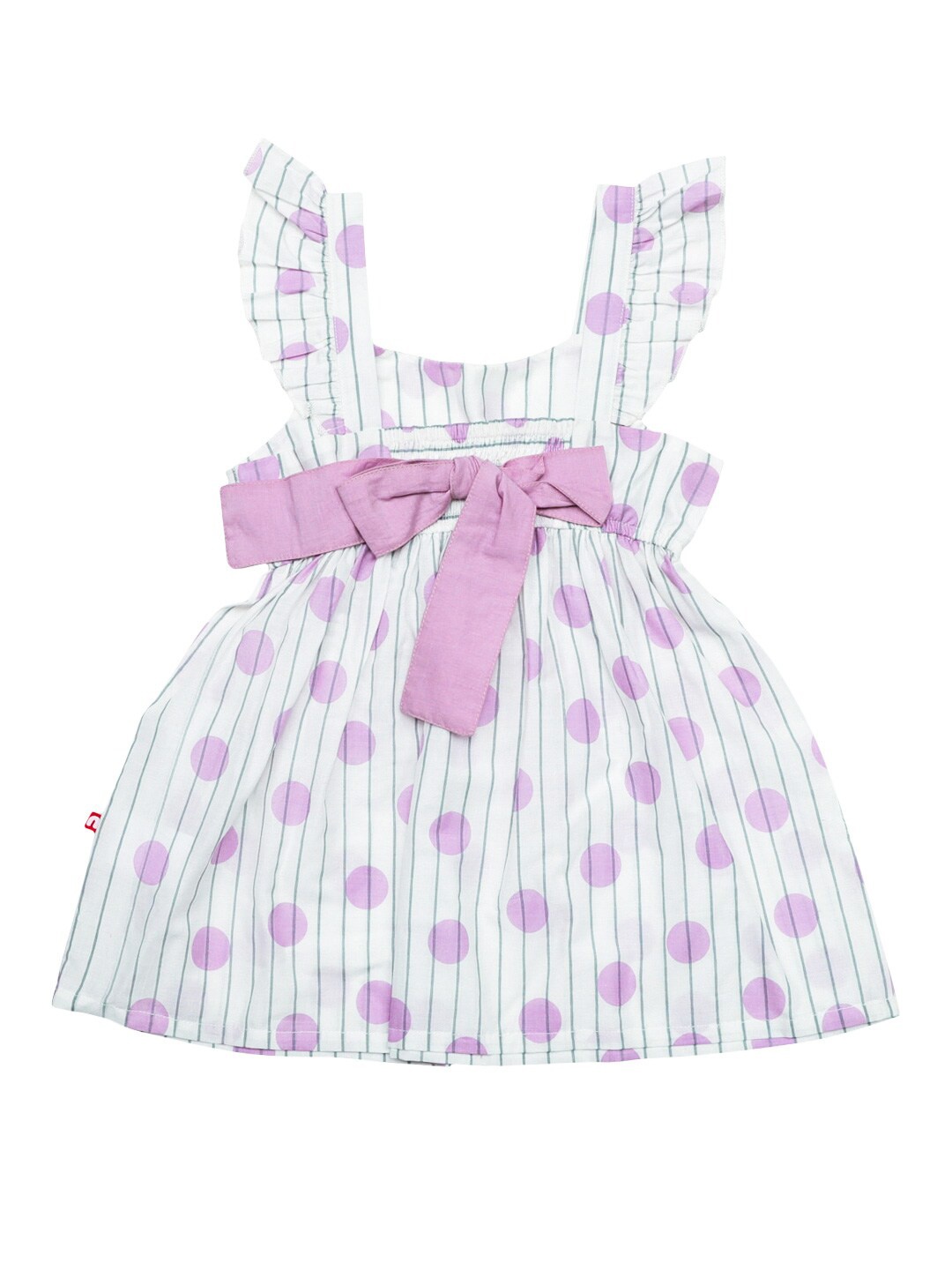 

Nino Bambino White & Pink Printed Organic Cotton Fit & Flare Dress