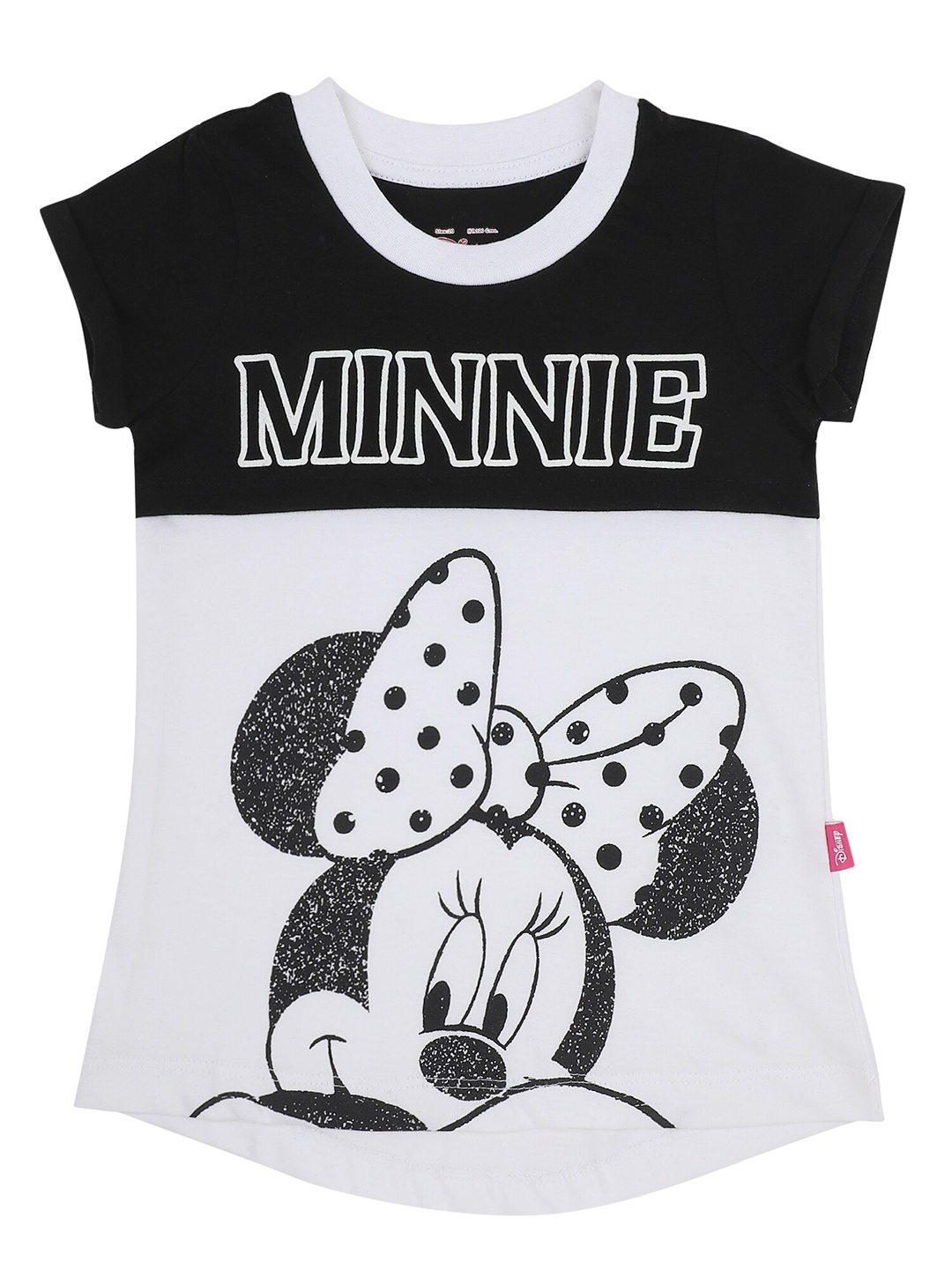 

PROTEENS Girls Black & White Minnie Mouse Printed T-shirt