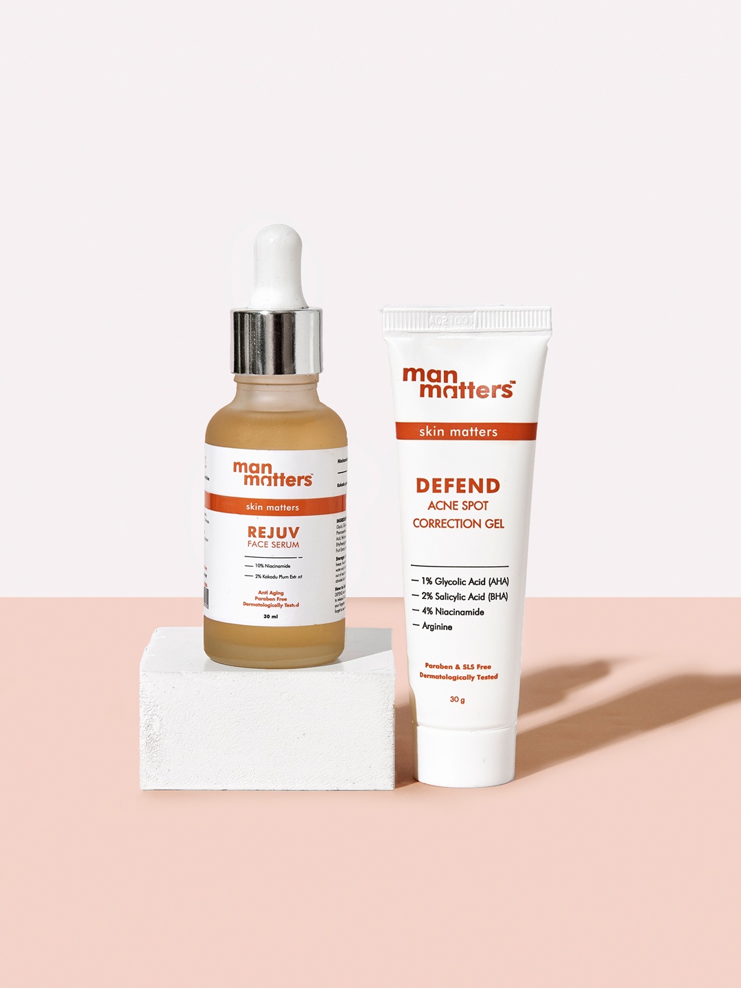 Man Matters Acne Reduction Combo with Gel & Serum, White
