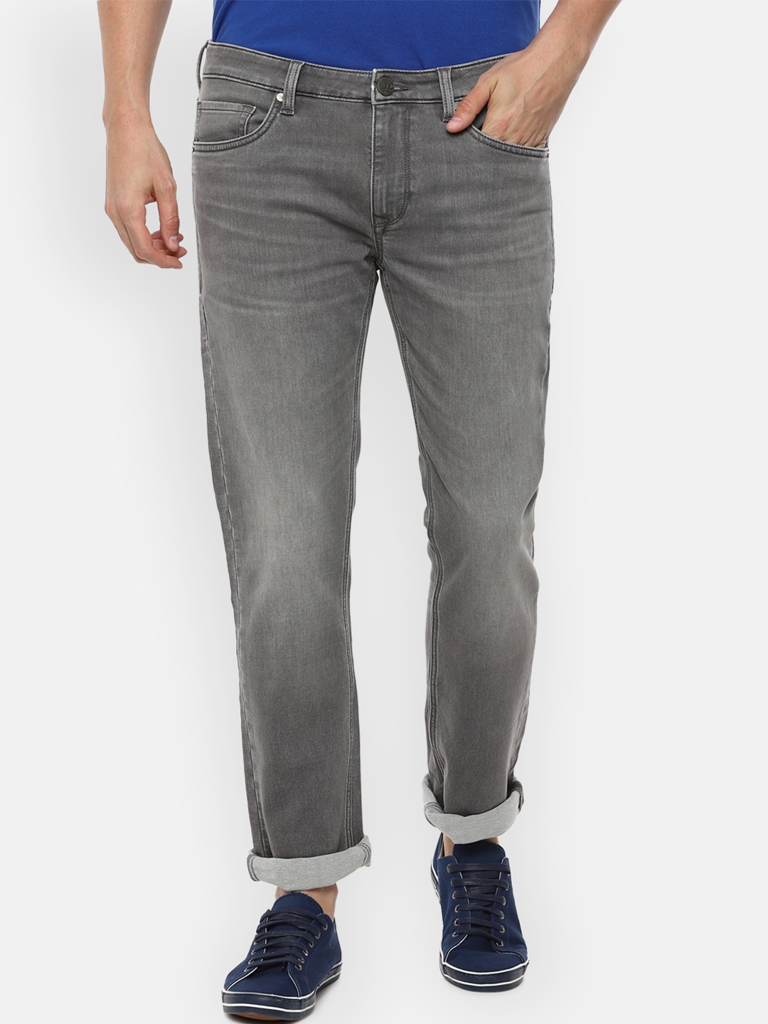 

Louis Philippe Jeans Men Grey Slim Fit Heavy Fade Jeans