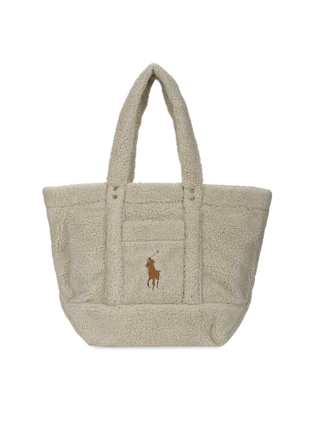 

Polo Ralph Lauren Beige Textured Leather Shopper Tote Bag