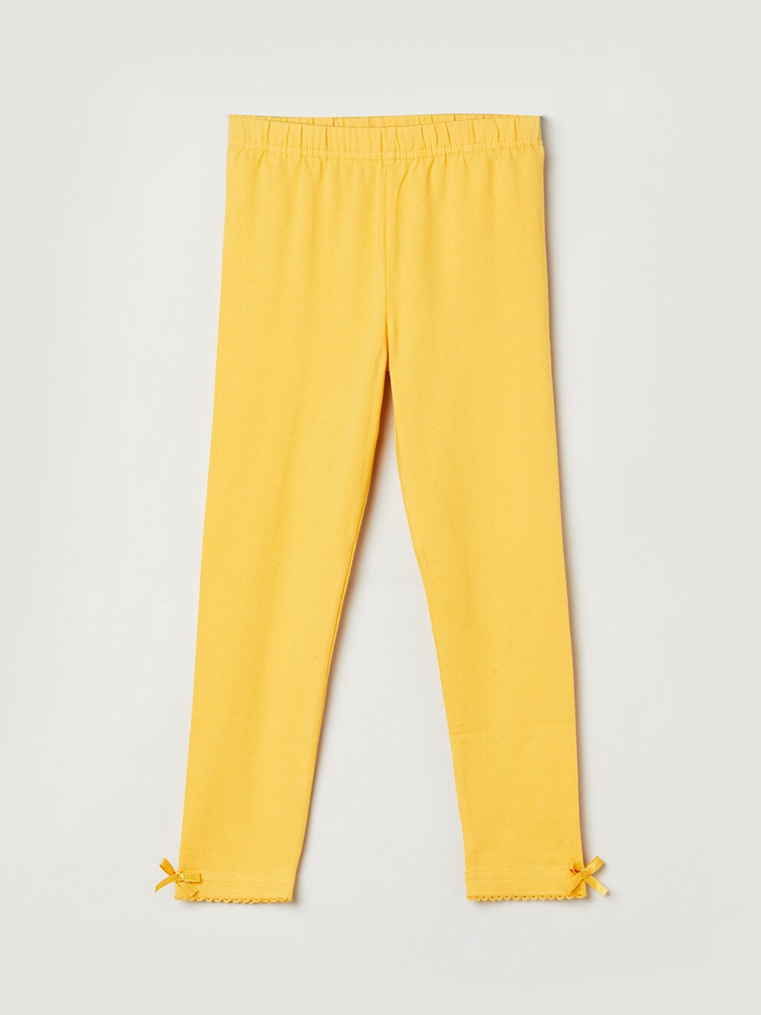 

max Girls Yellow Solid Leggings