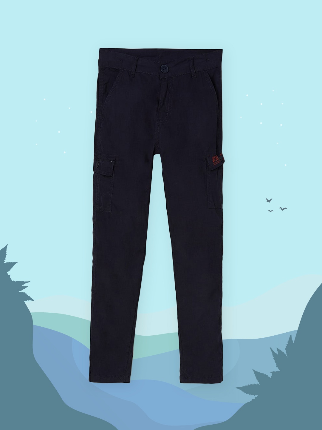

max Boys Navy Blue Cargos Trousers