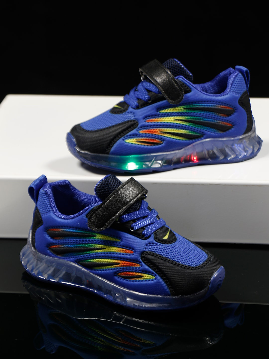 

PASSION PETALS Boys Blue Colourblocked Lightweight LED Sneakers