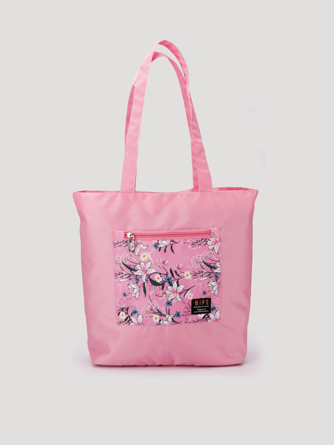 

QIPS Pink Floral Printed Shopper Tote Bag