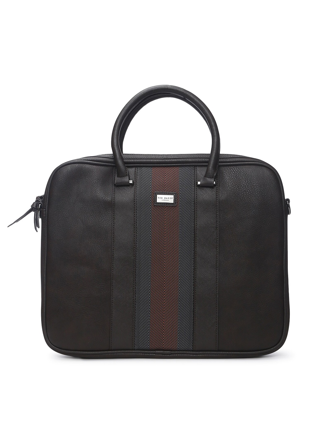 

Ted Baker Men Brown Striped Leather Laptop Bag