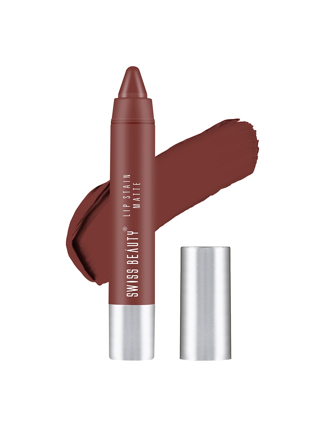 

SWISS BEAUTY Lip Satin Matte Lipstick - Natural Coco 215, Coffee brown