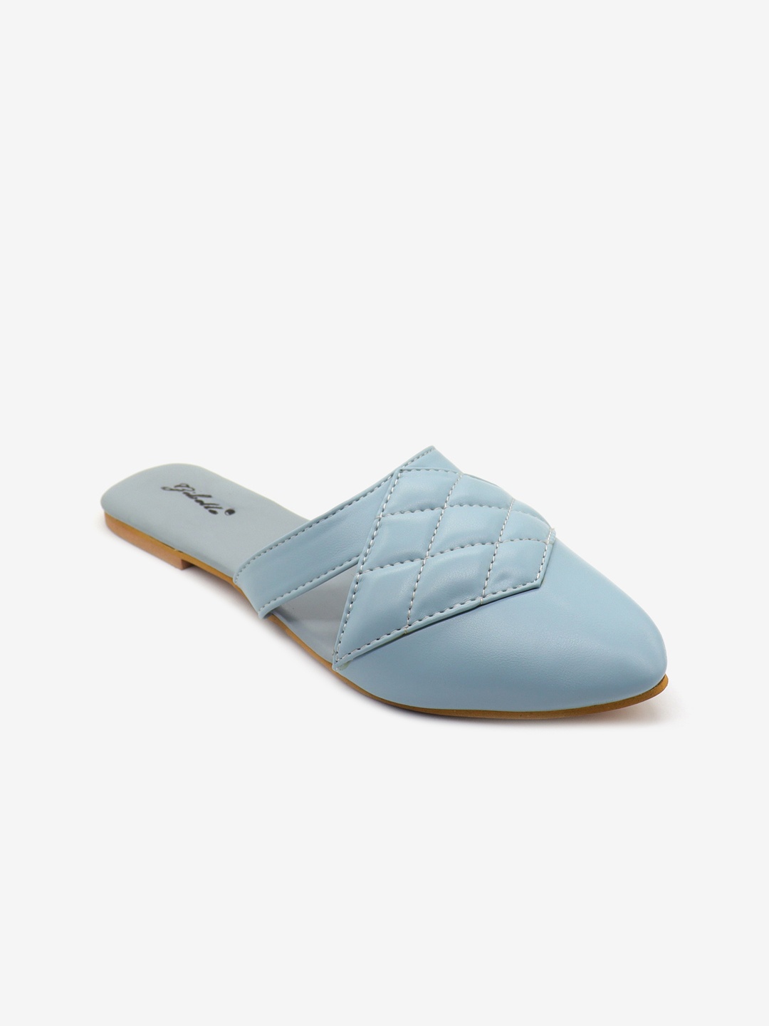 

Gibelle Women Blue Textured Mules Flats