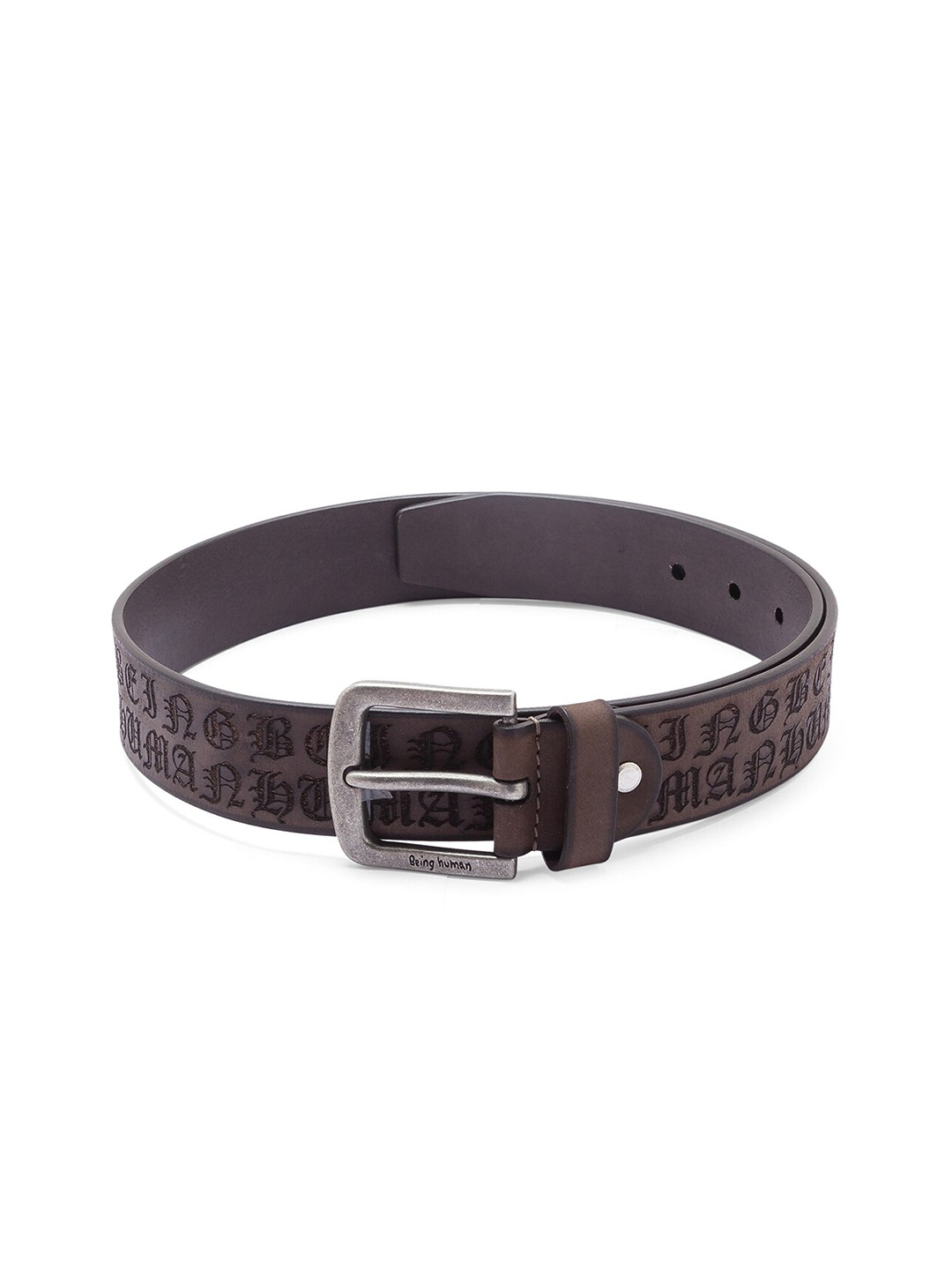 

Being Human Men Brown Textured Leather Belt