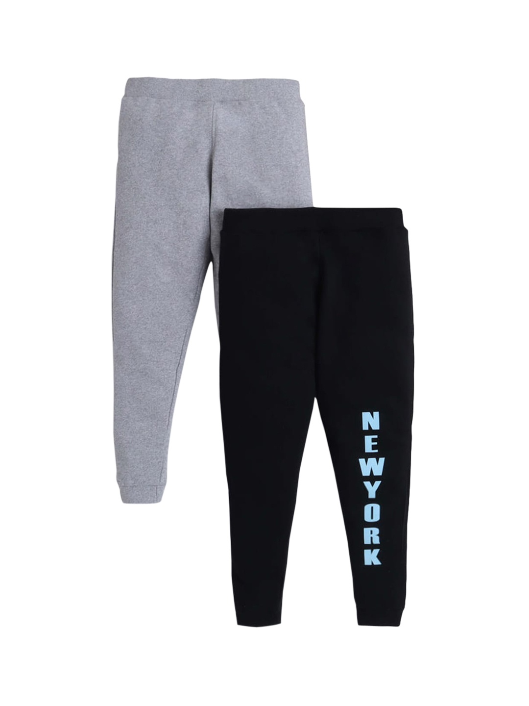 

Hopscotch Boys Pack Of 2 Solid Pure Cotton Joggers, Grey