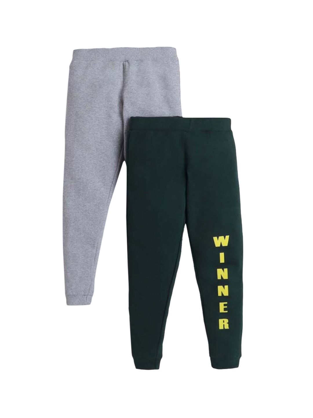 

Hopscotch Boys Pack Of 2 Solid Pure Cotton Joggers, Grey