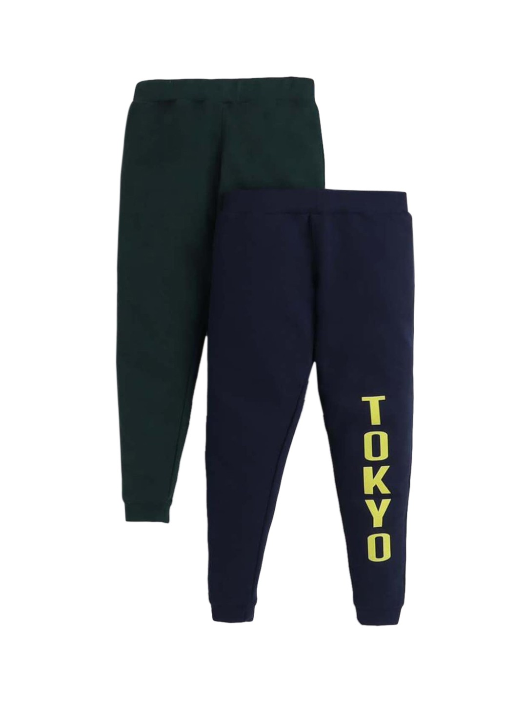 

Hopscotch Boys Pack Of 2 Solid Pure Cotton Joggers, Green