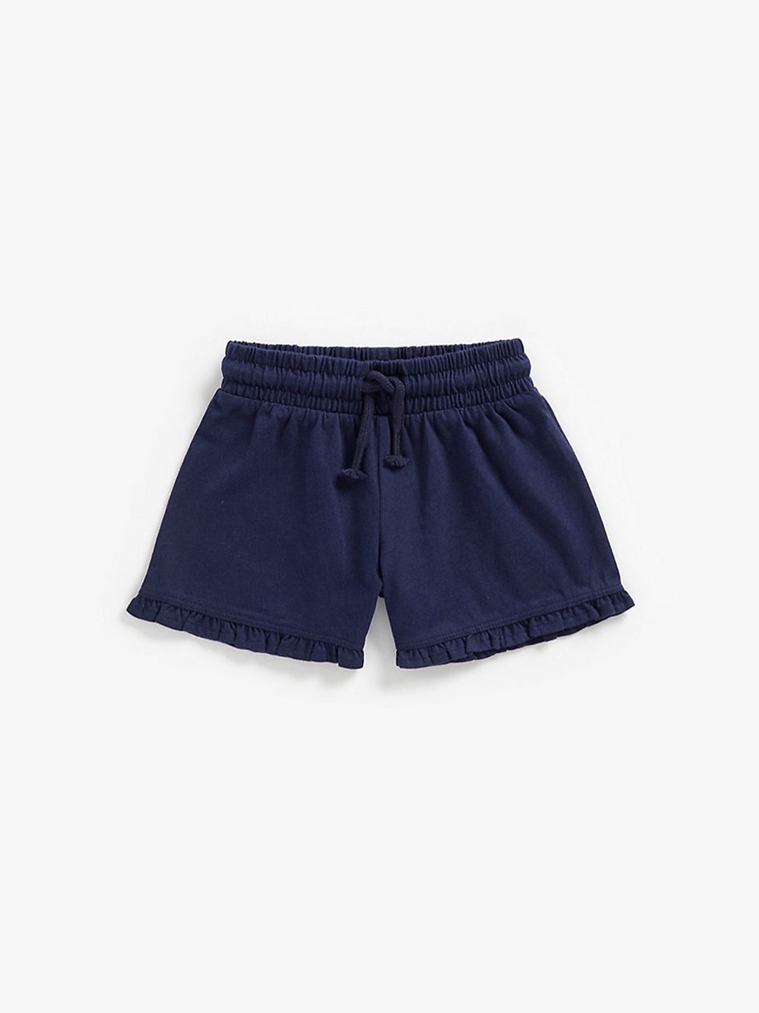 

mothercare Infant Girls Navy Blue Solid Cotton Shorts