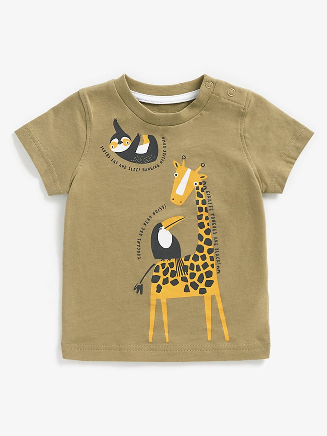 

mothercare Infant Boys Green & Black Printed Pure Cotton T-shirt