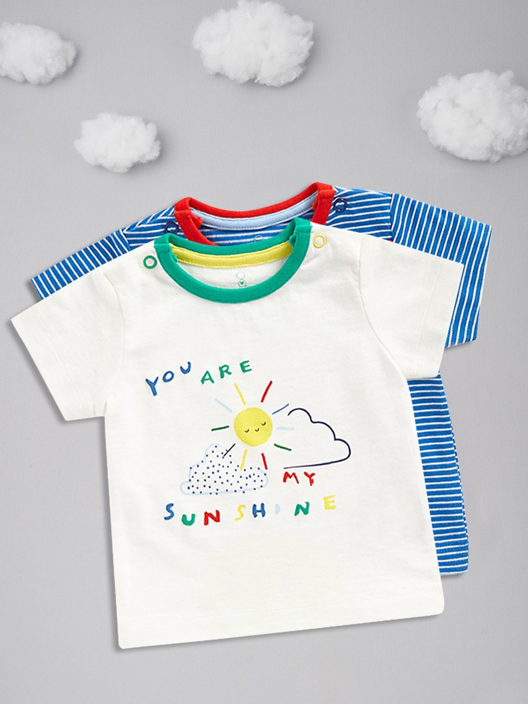 

mothercare Boys Pack of 2 Pure Cotton Printed T-shirts, Blue