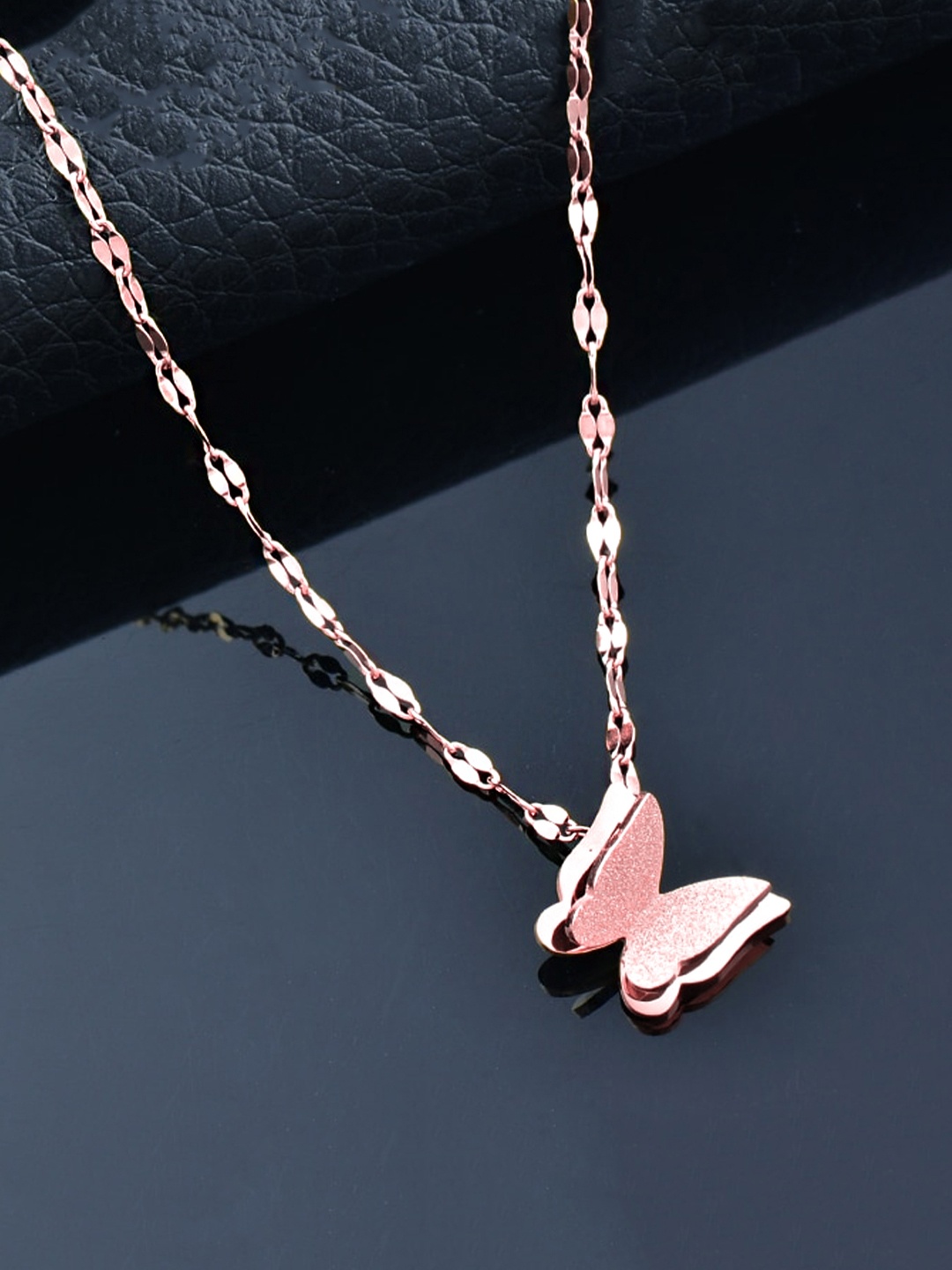 

Yellow Chimes Rose Gold-Plated Butterfly Pendant With Chain