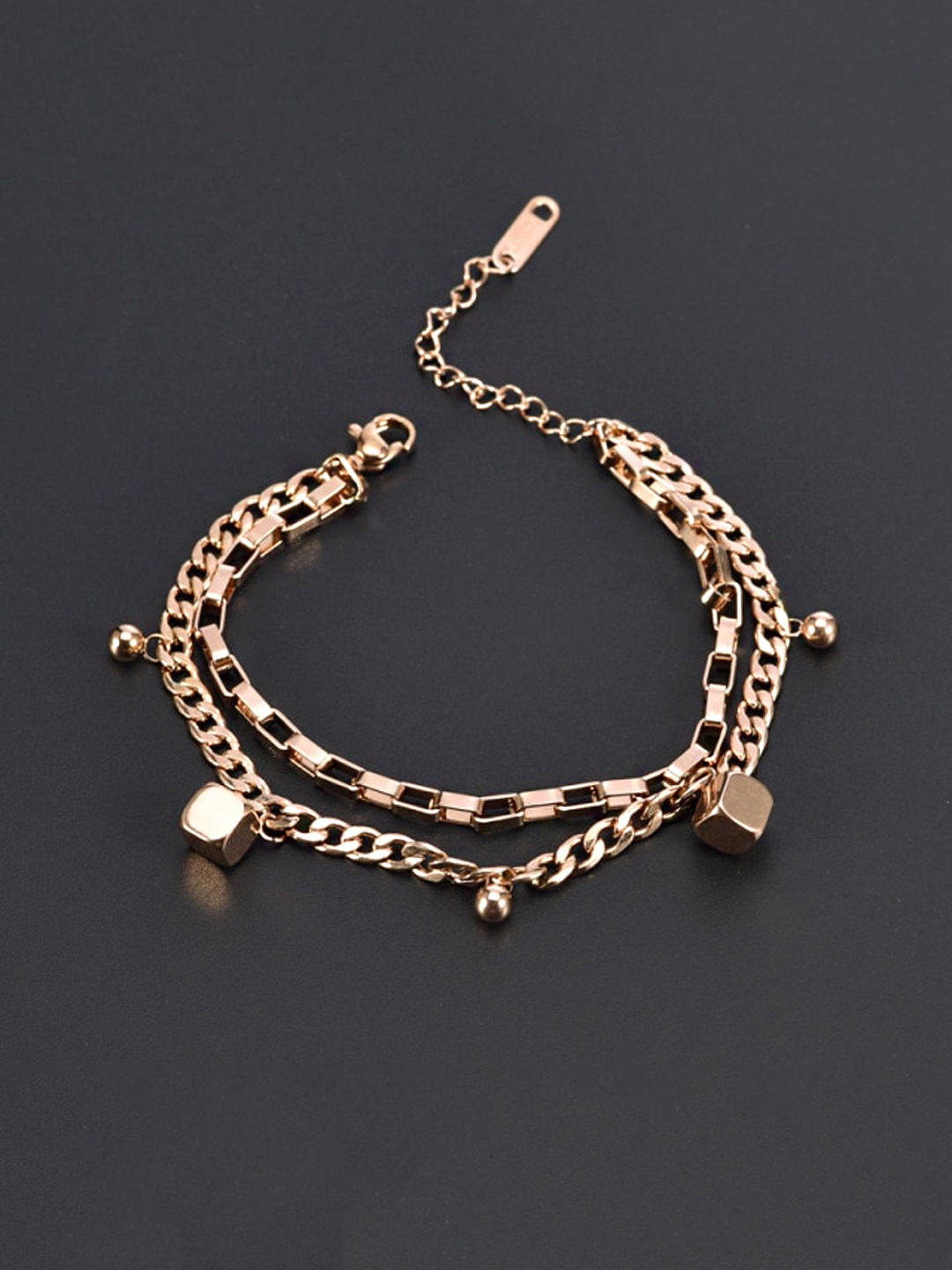 

Yellow Chimes Women Rose Gold-Plated Link Charm Bracelet
