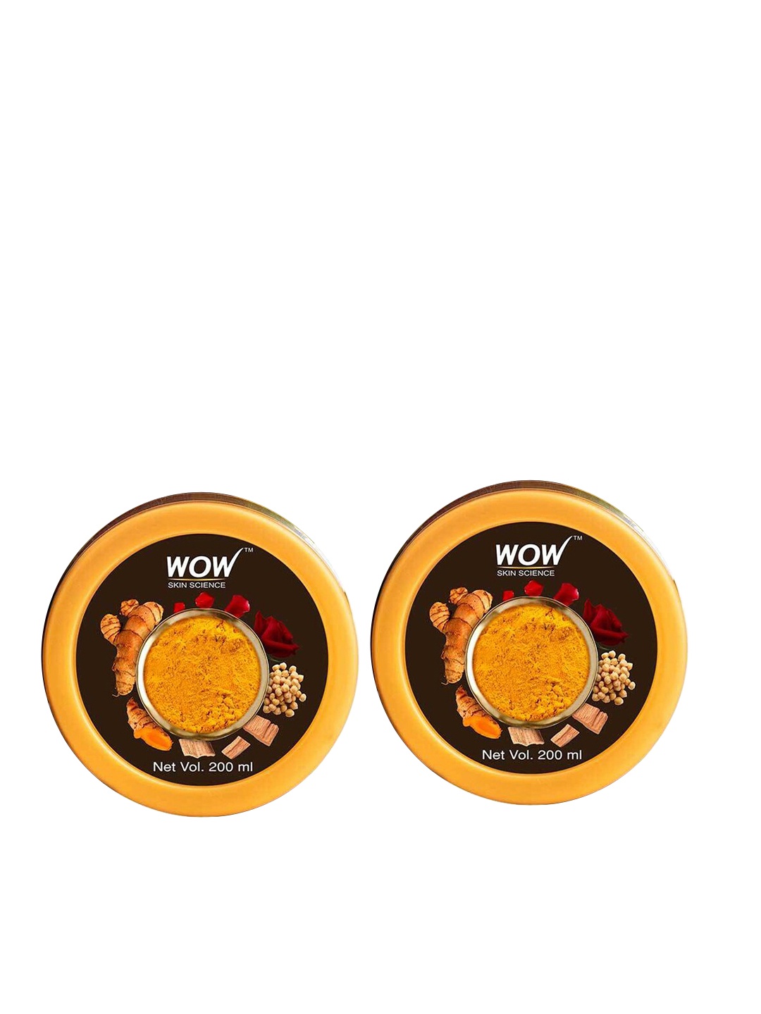 

WOW SKIN SCIENCE Set of 2 Ubtan Face & Body Scrubs - 200 ml each, Yellow
