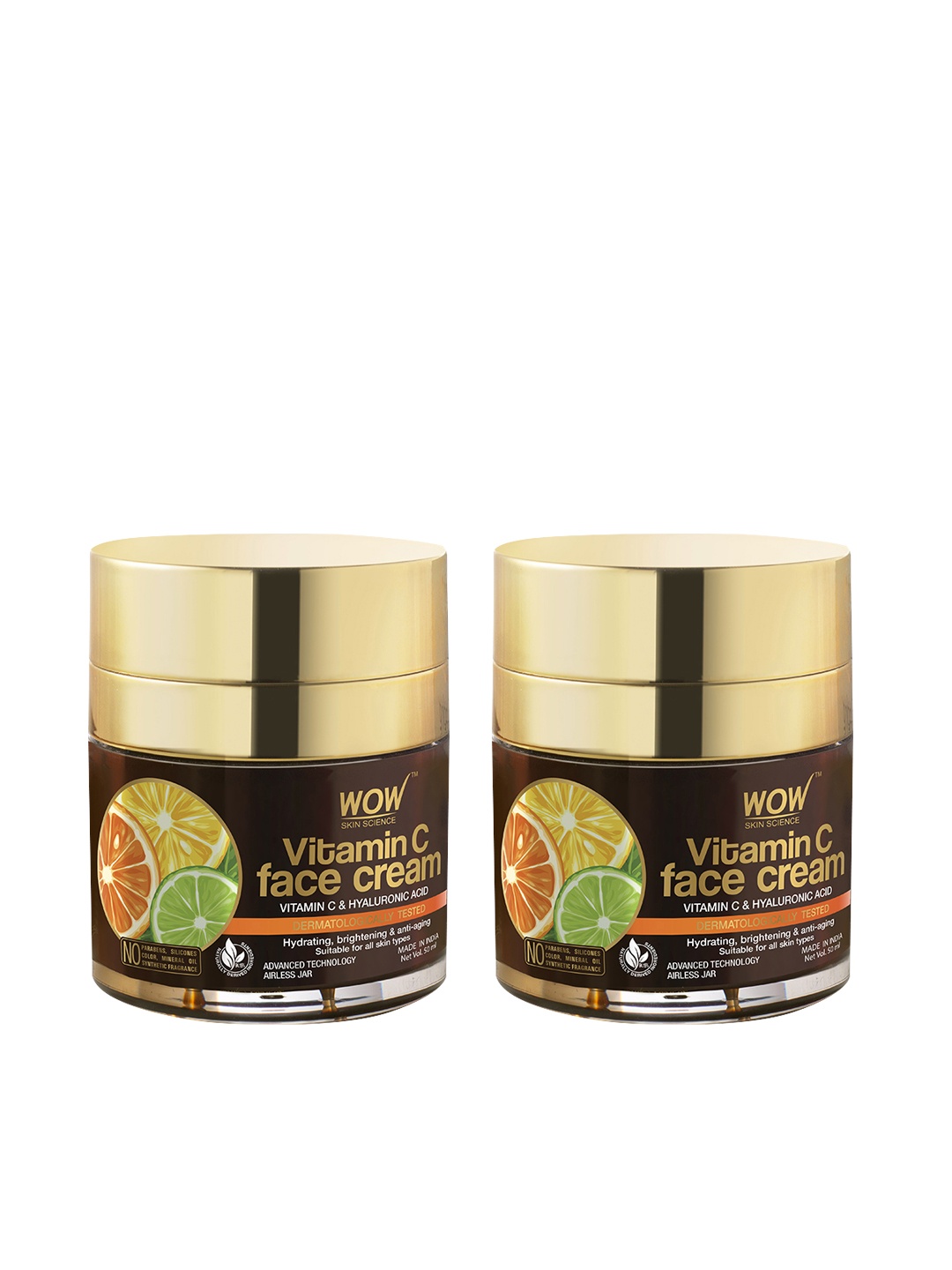 

WOW SKIN SCIENCE Set of 2 Vitamin C Face Cream - 50 ml each, Brown