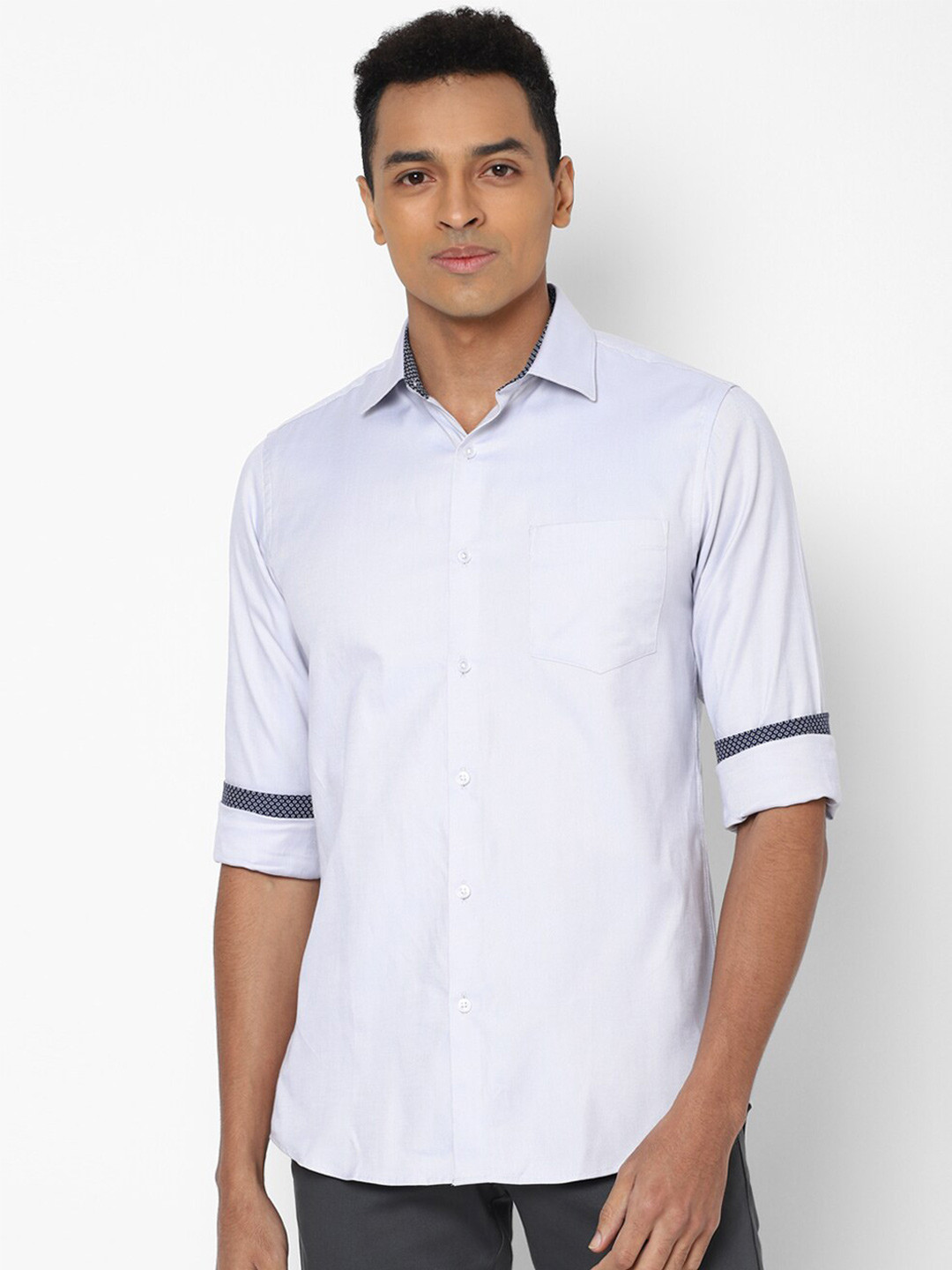 

Allen Solly Men Blue Slim Fit Pure Cotton Casual Shirt