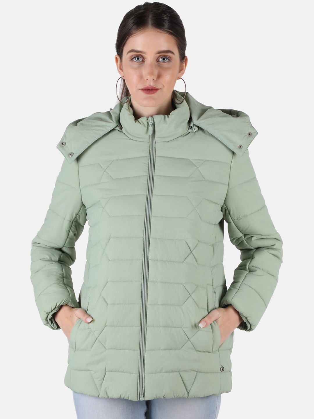 

Monte Carlo Women Blue Lightweight Longline Cotton Padded Jacket