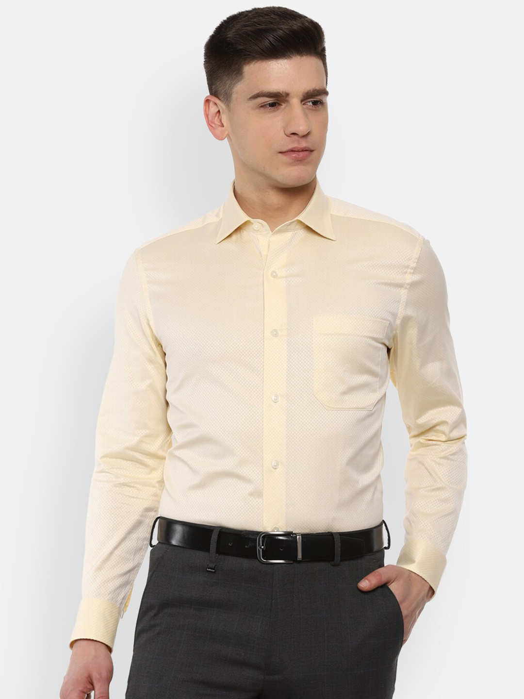

Louis Philippe Gods & Kings Men Cream-Coloured Regular Fit Formal Shirt