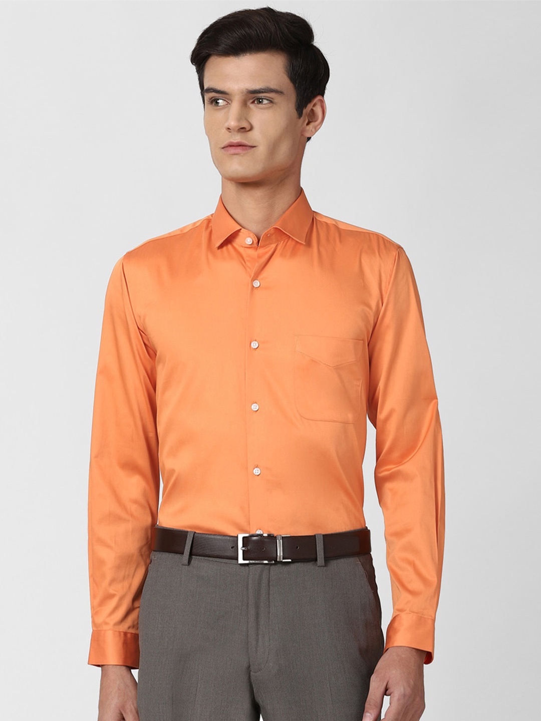 

Peter England Men Orange Slim Fit Formal Shirt