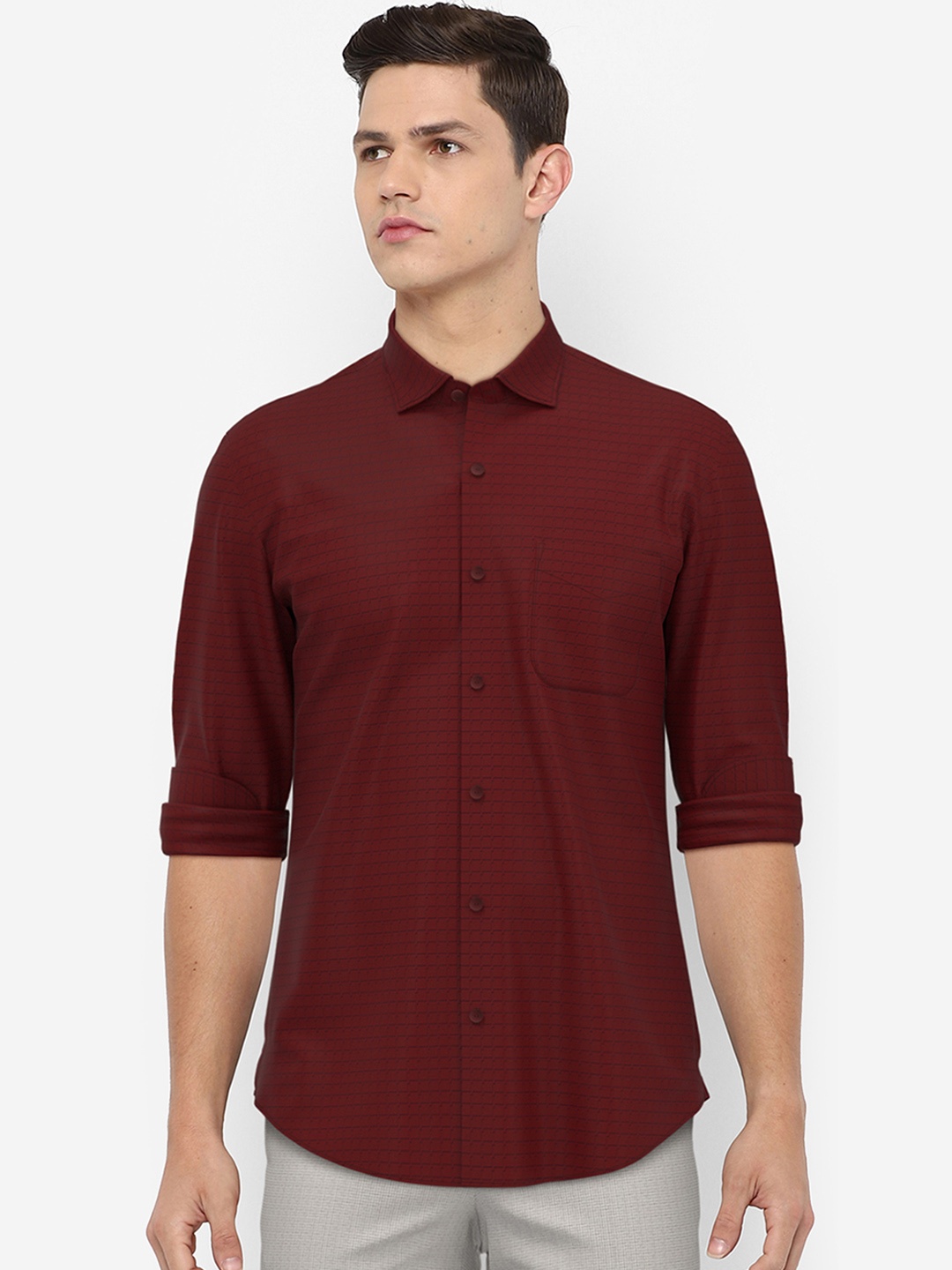 

Peter England Elite Men Maroon Regular Fit Formal Shirt