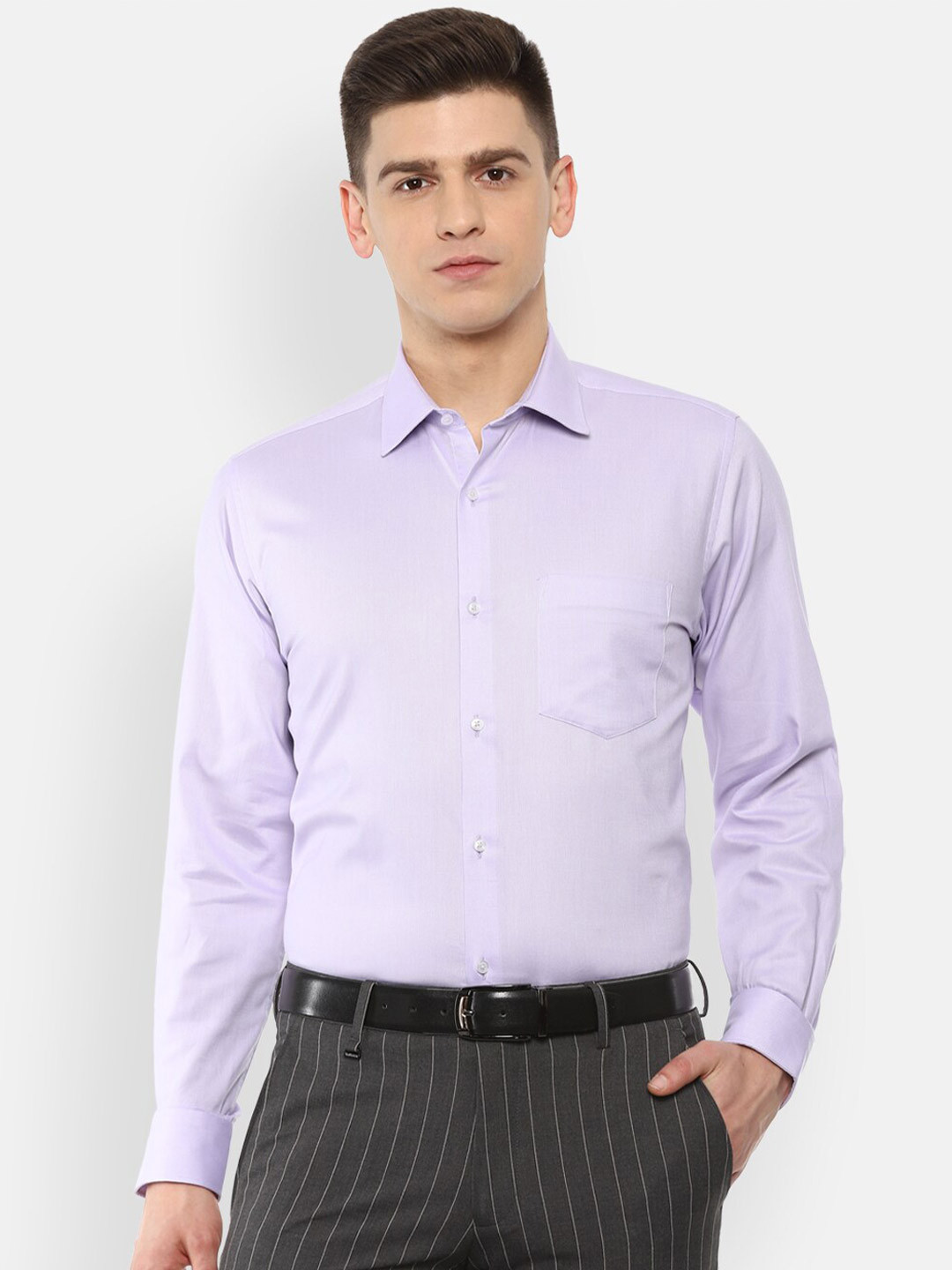

Van Heusen Men Purple Solid Regular Fit Formal Shirt