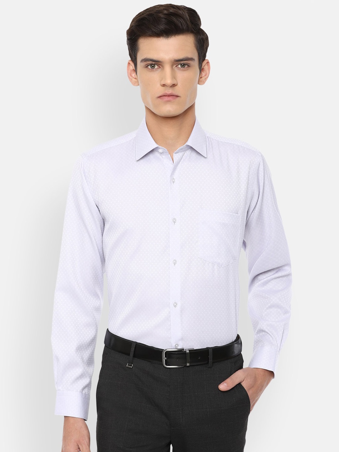 

Van Heusen Men Purple Pure Cotton Regular Fit Formal Shirt