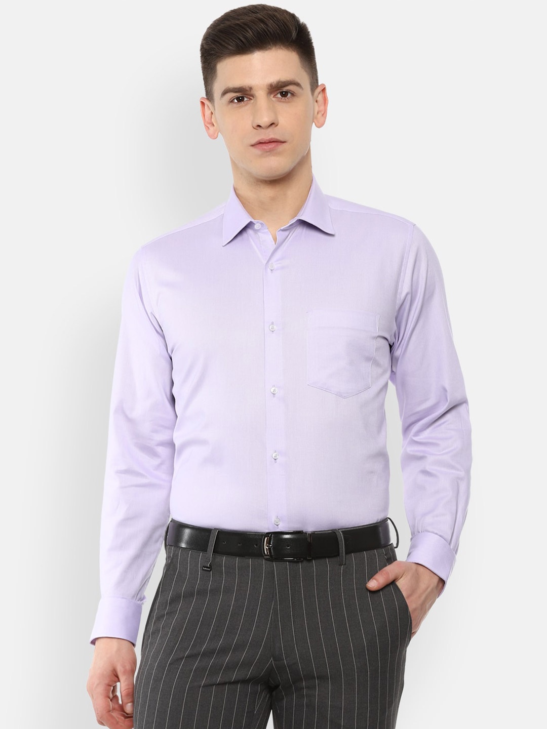 

Van Heusen Men Purple Pure Cotton Regular Fit Formal Shirt