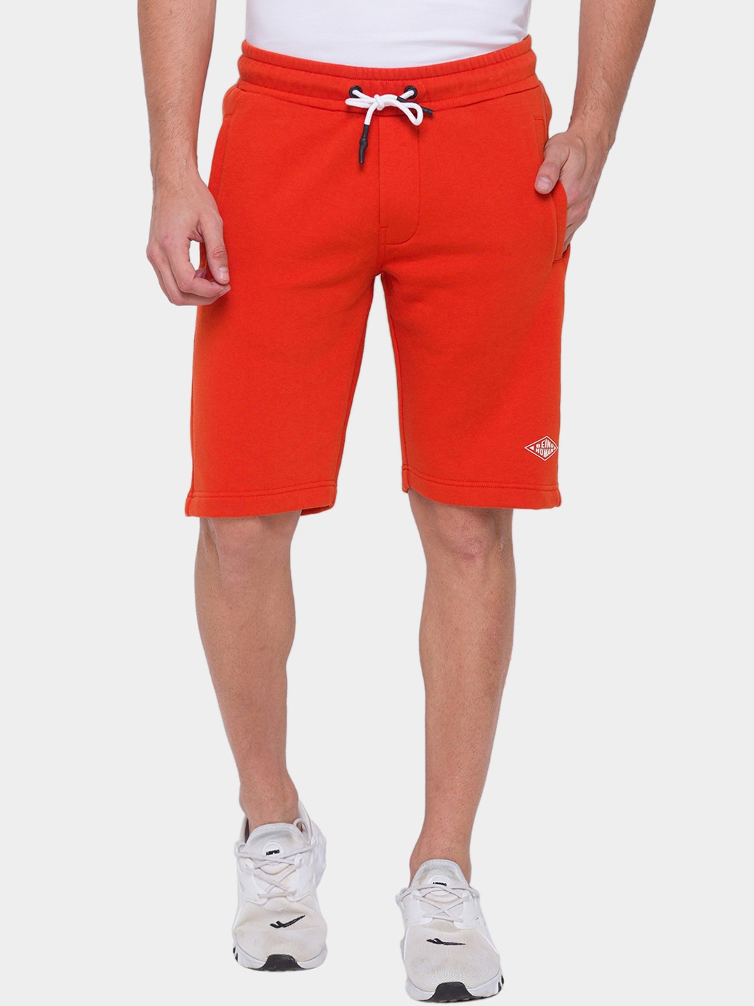 

Being Human Men Orange Low-Rise Sports Shorts