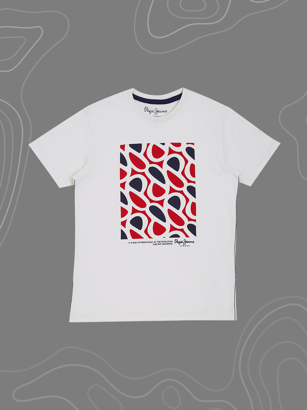 

Pepe Jeans Boys White & Red Printed Pure Cotton T-shirt