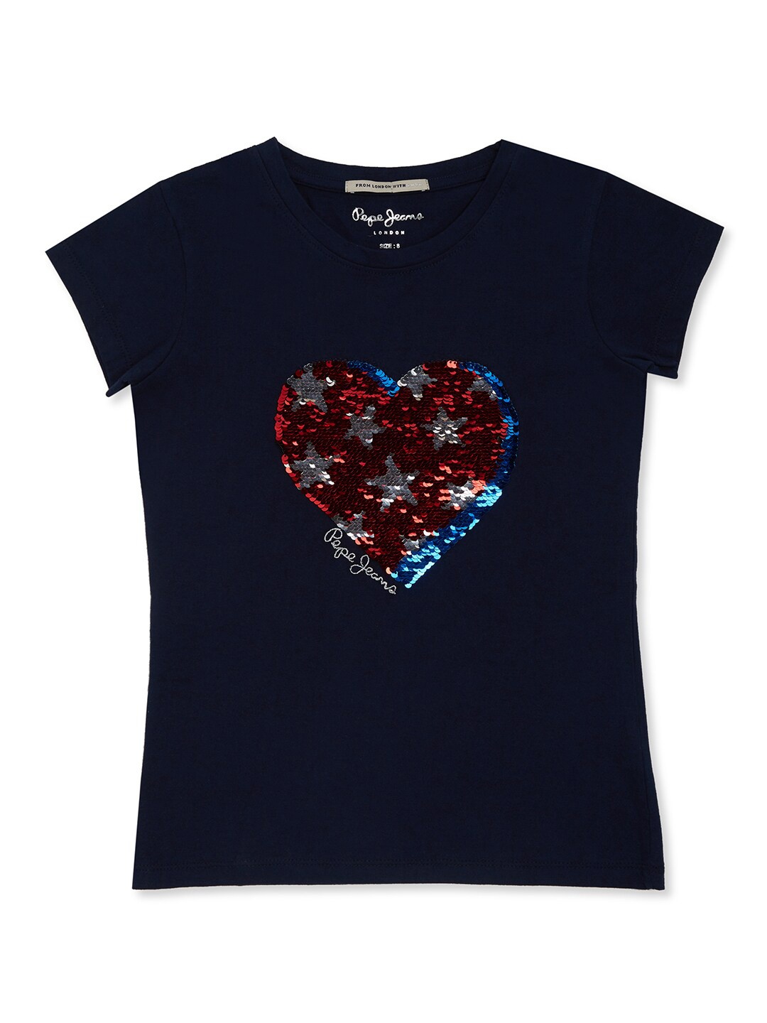 

Pepe Jeans Girls Navy Blue Printed T-shirt