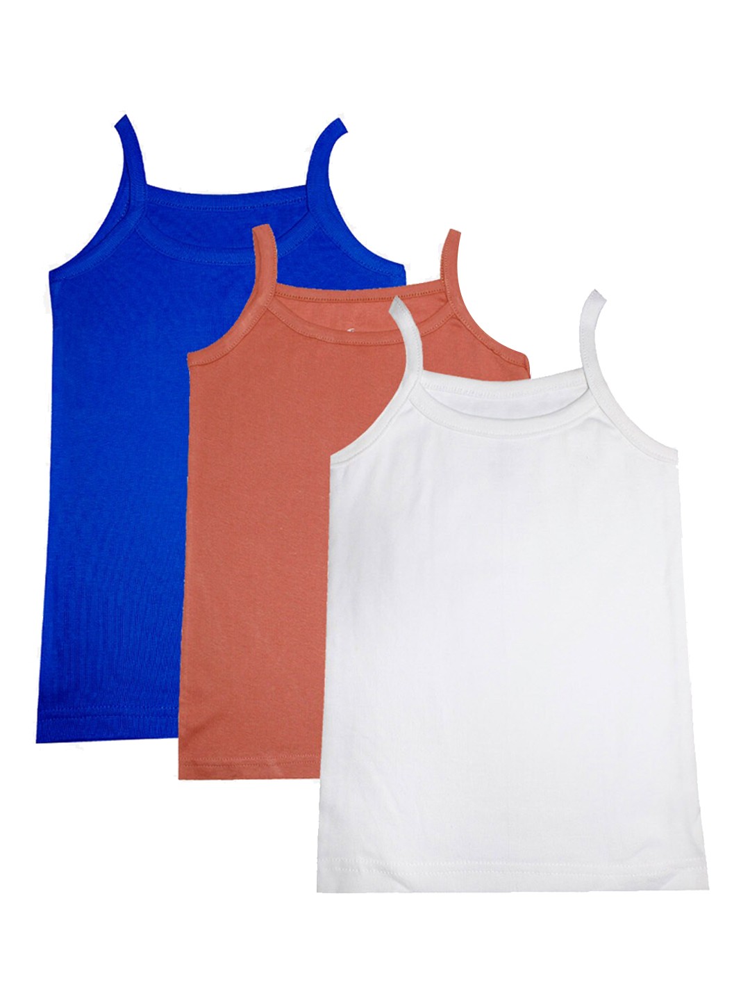 

KiddoPanti Girls Pack Of 3 Assorted Pure Cotton Innerwear Vests