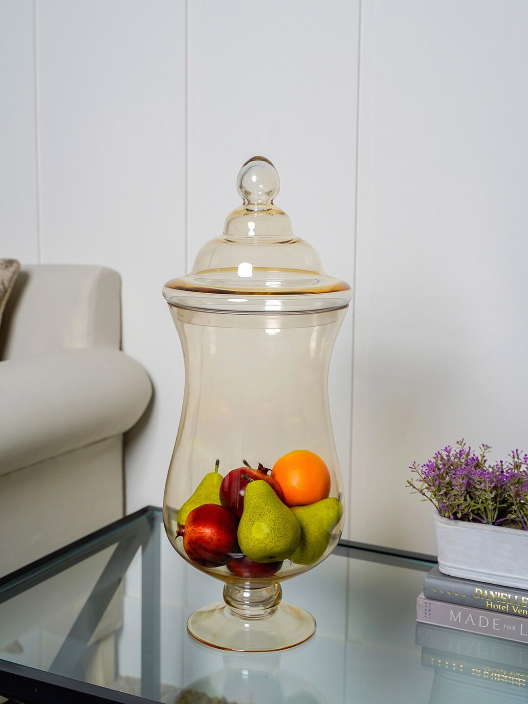 

Pure Home and Living Yellow Apothecary Jar Showpiece