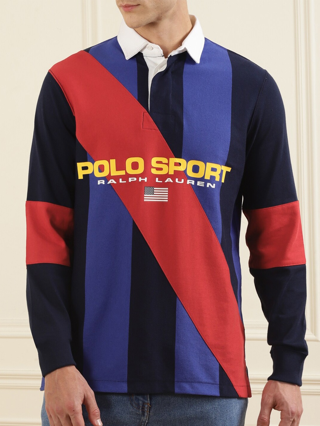 

Polo Ralph Lauren Men Red Colourblocked Polo Collar T-shirt