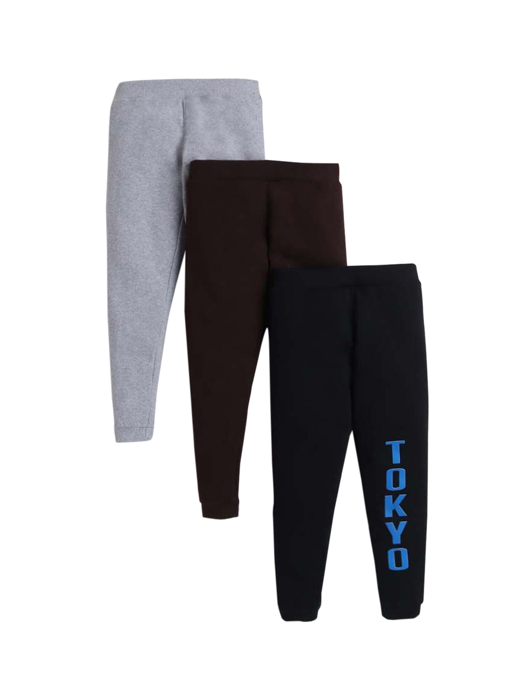 

Hopscotch Boys Pack Of 3 Solid Pure Cotton Joggers, Navy blue