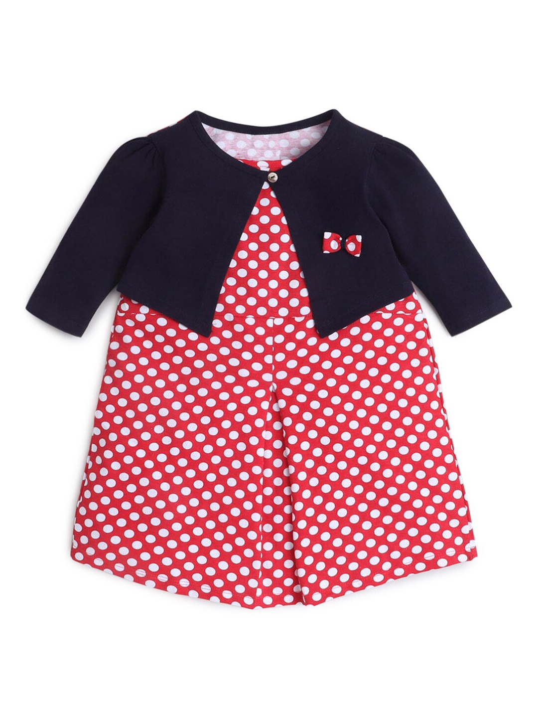 

Hopscotch Girls Red Checked Cotton A-Line Dress