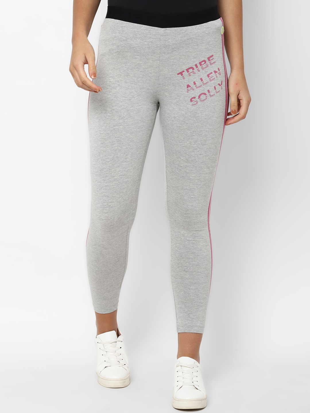 

Allen Solly Woman Grey Solid Ankle-Length Leggings