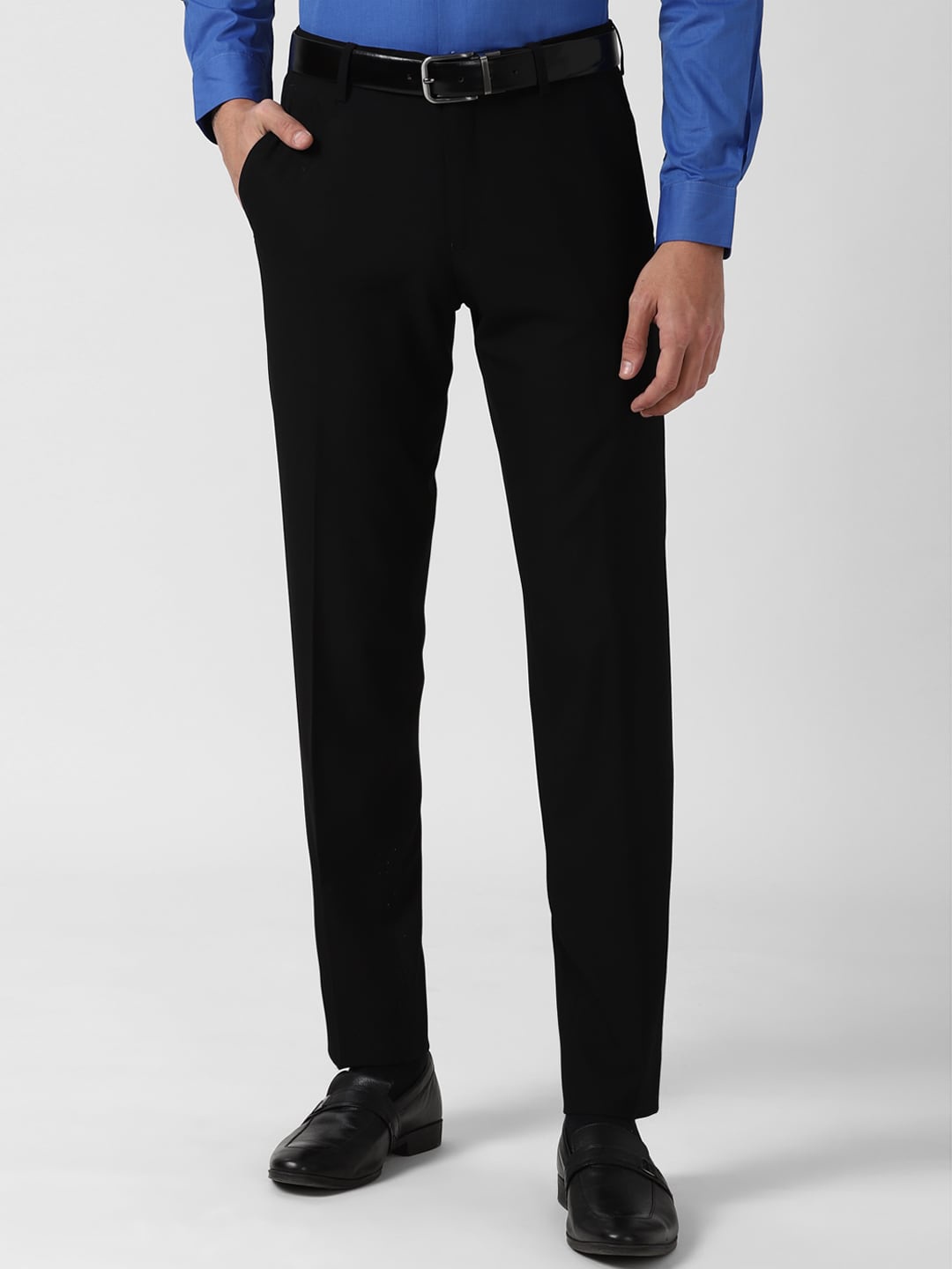 

Peter England Elite Men Black Slim Fit Trousers