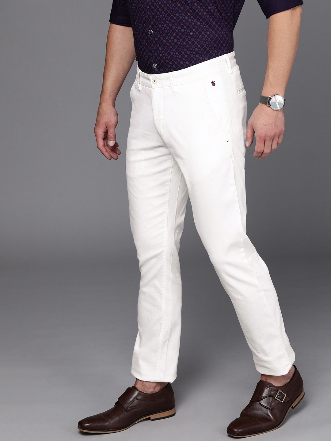 

Louis Philippe Sport Men White Slim Fit Trousers