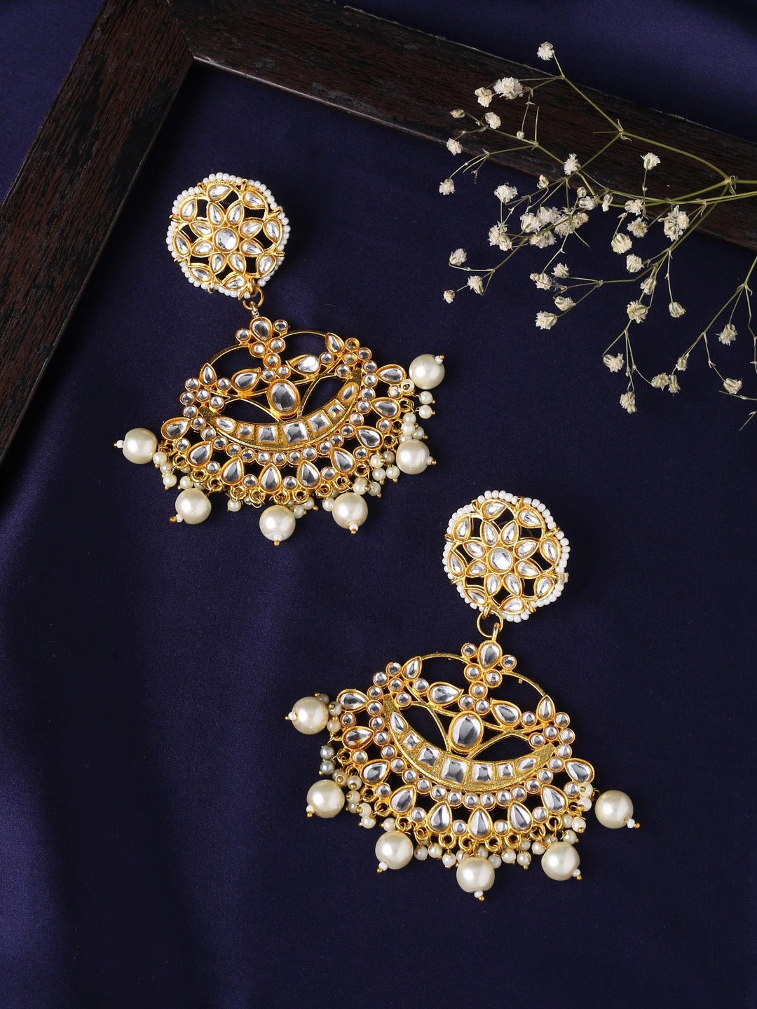 

VIRAASI Gold-Toned Contemporary Chandbalis Earrings