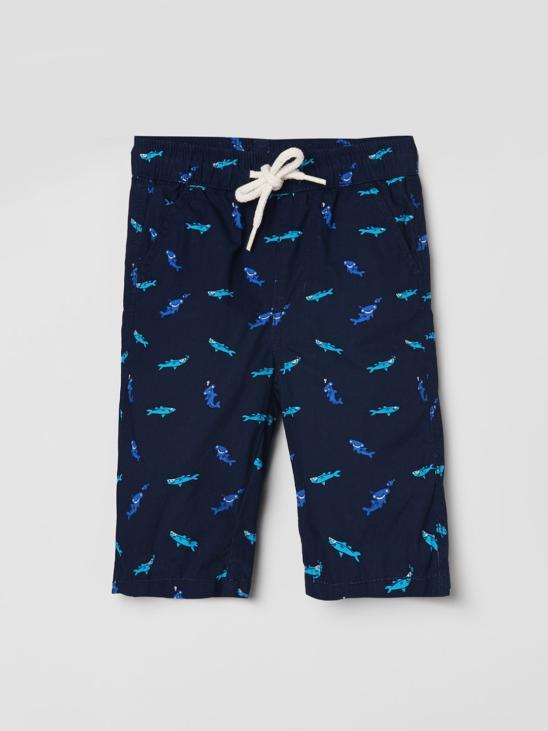 

max Boys Navy Blue Printed Shorts