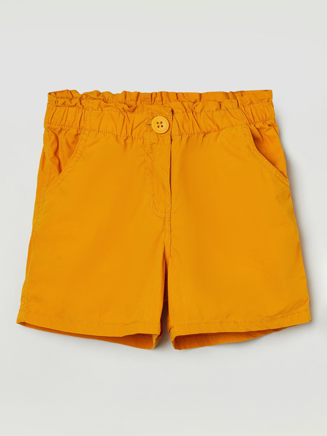 

max Girls Yellow Pure Cotton Shorts