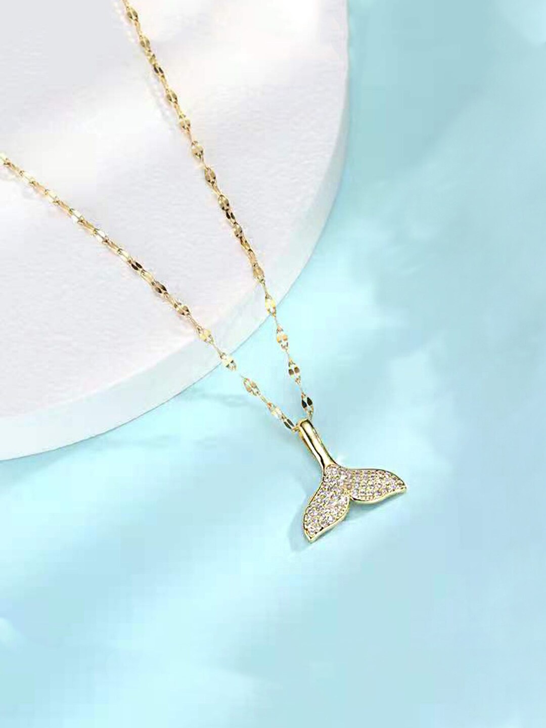 

Yellow Chimes Woman Gold Plated Fish Tail Design Stainless Steel Pendant With Chain