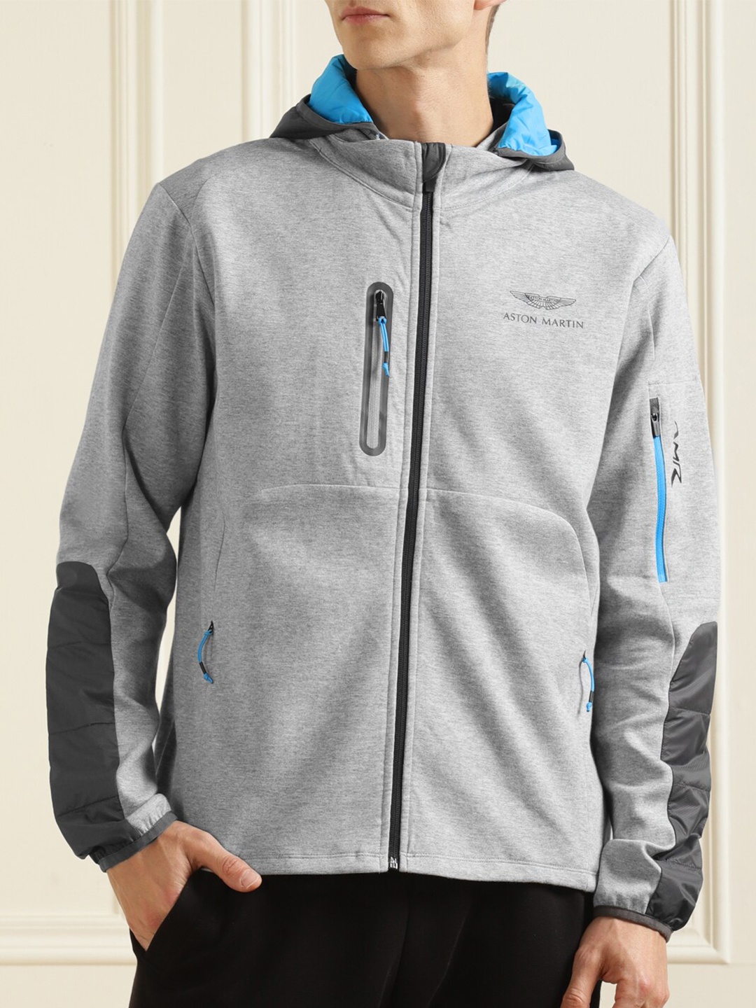 

HACKETT LONDON Men Grey Melange Solid Sweatshirt