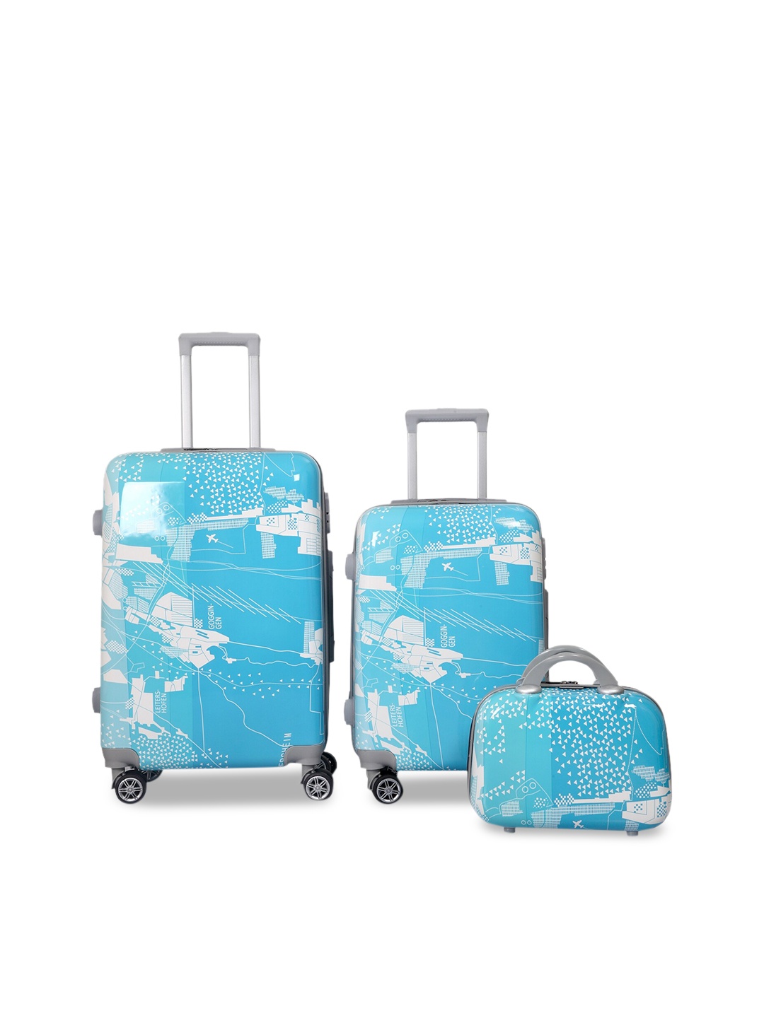 

Polo Class Set Of 3 Hard Case Trolley Suitcases & Vanity Bag, Blue