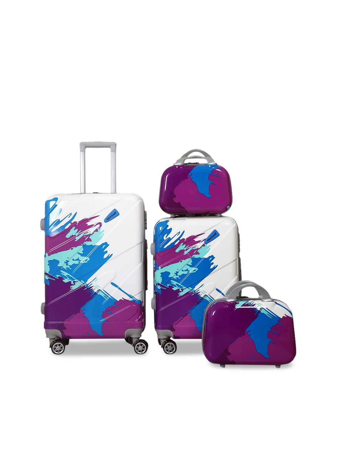 

Polo Class Set of 4 Hard-Sided Trolley Suitcases & Vanity Bags, White