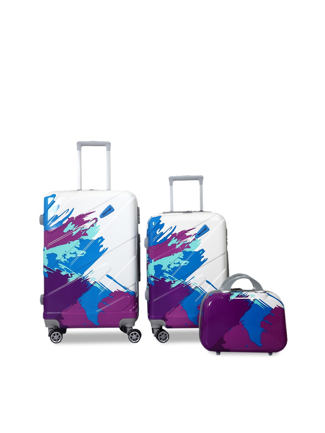 

Polo Class Set Of 3 Hard-Sided Trolley Suitcases & Vanity Bag, White